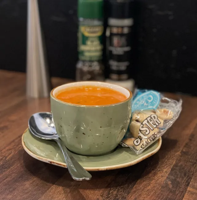 Roasted Red Pepper and Smoked Gouda Bisque