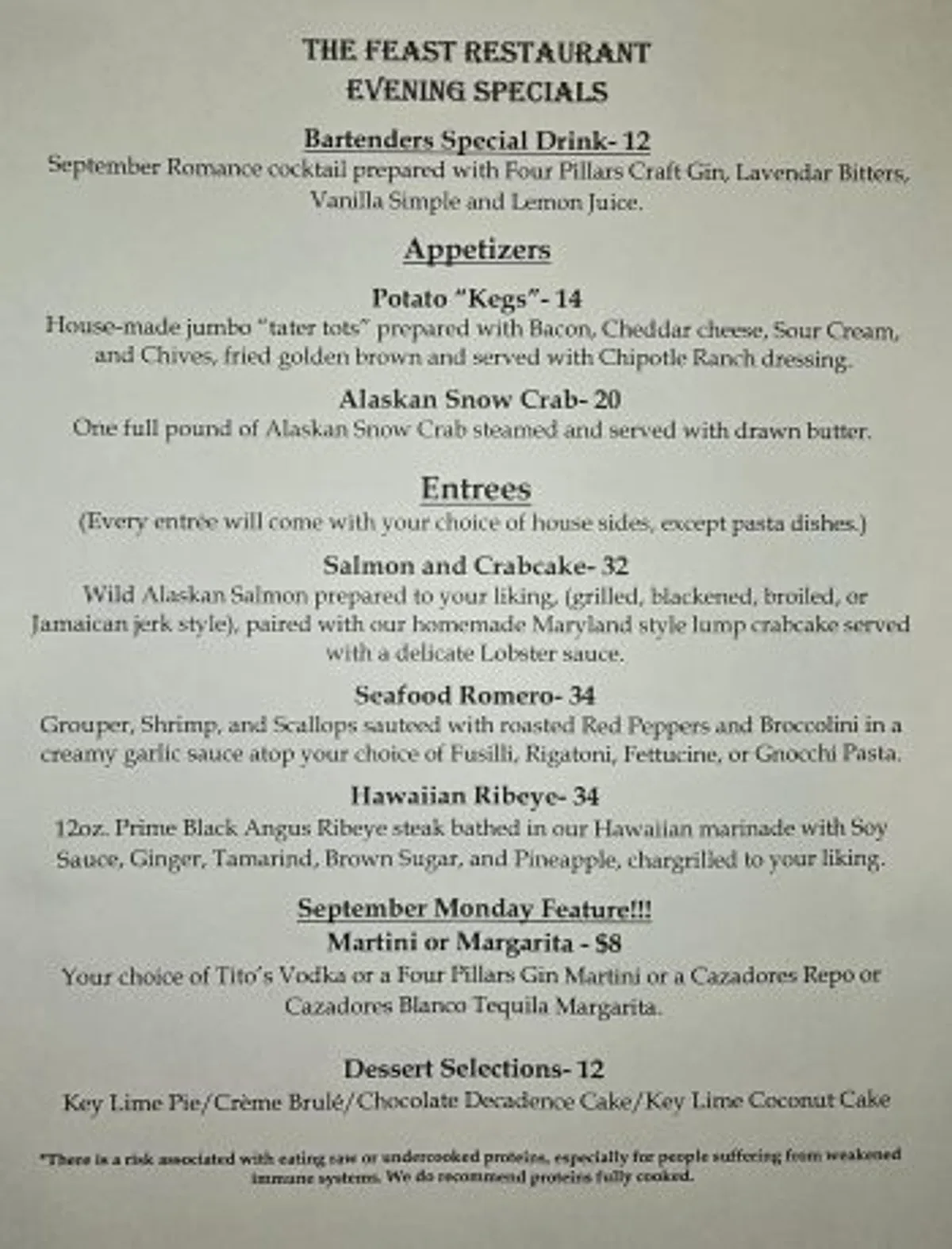 Monday Evening Specials 9-8-25
