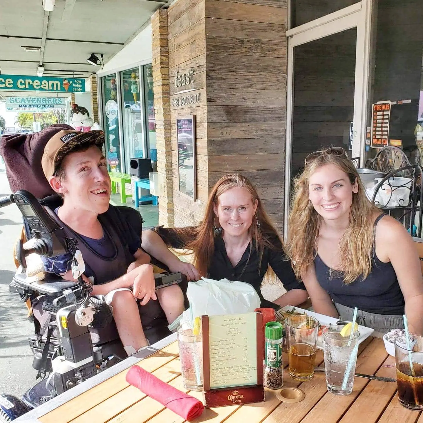 family dining on Anna Maria The feast menu is returning Restaurant Patrons Smiling